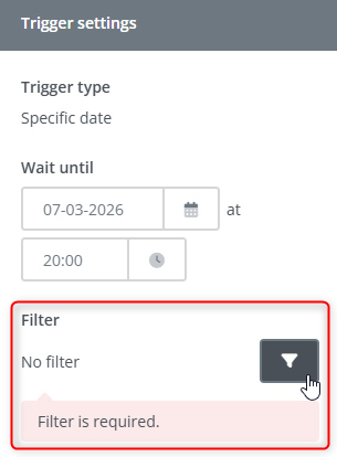 trigger settings filter