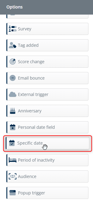 trigger specific date