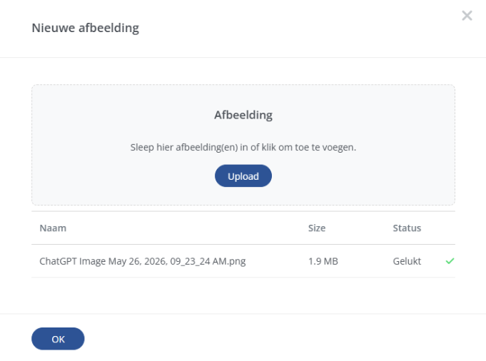 Drag and drop upload voor bestanden en afbeeldingen in Spotler Mail+