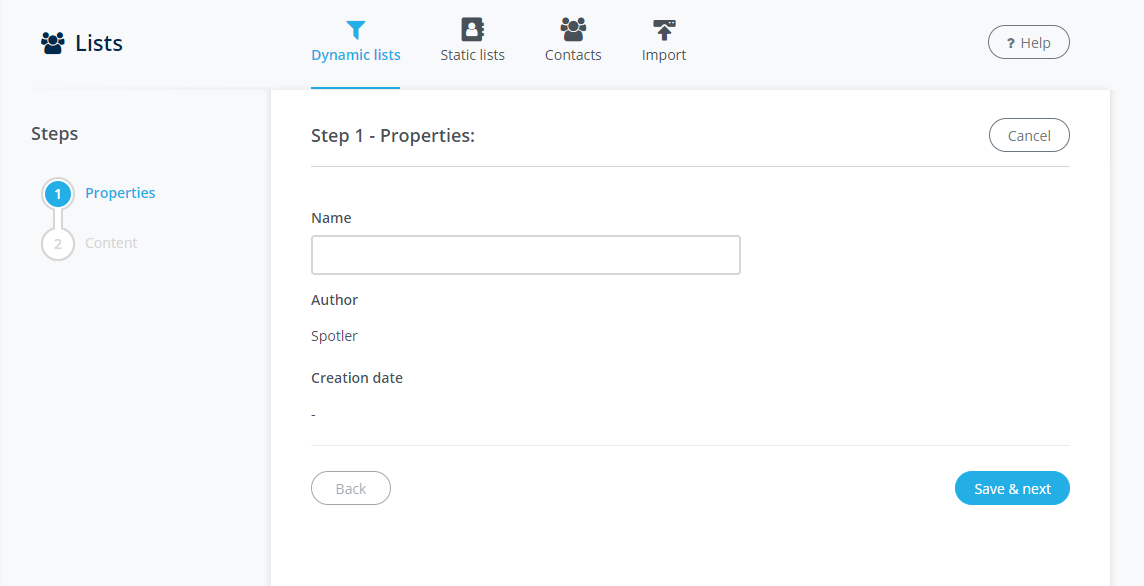 Lists Step 1 Properties